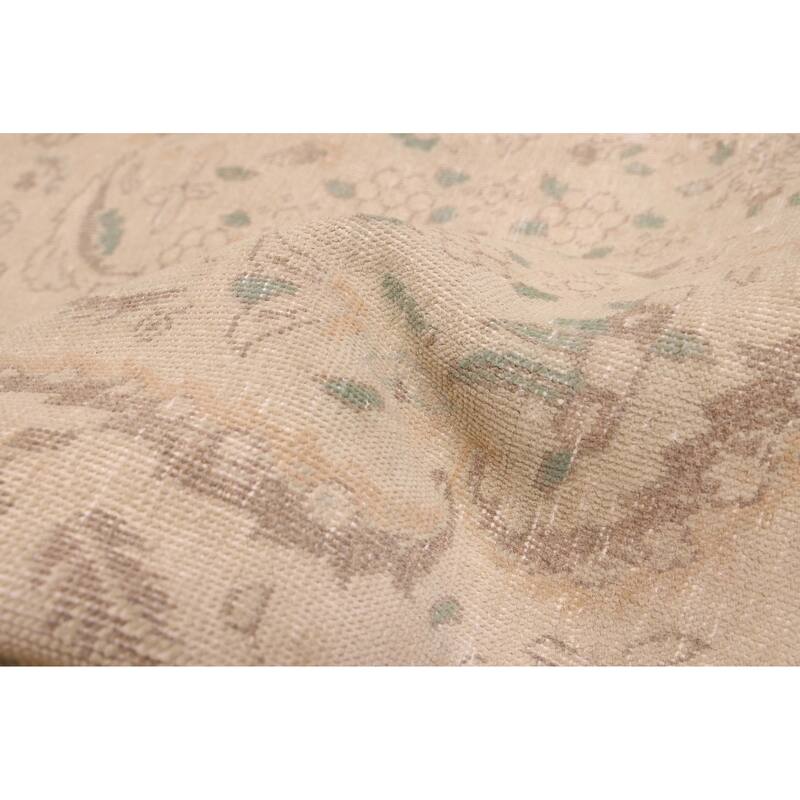 ECARPETGALLERY Hand-knotted Antalya Vintage Khaki Wool Rug - 9'8 x 12'6