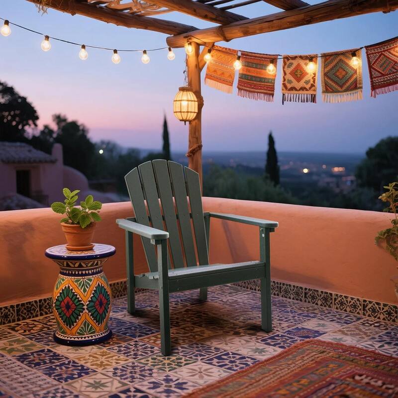 All Weather HDPE Stackable Adirondack Chair,Space-Saving Outdoor Patio Chair