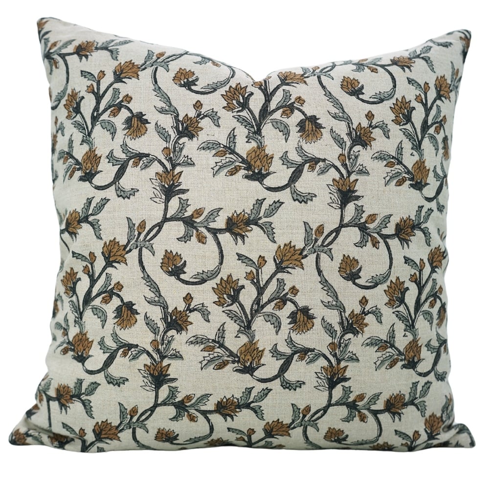 Fabdivine Floral Linen Cushion Cover Soft Cozy Pillow Case Bedroom, Office Farmhouse Décor