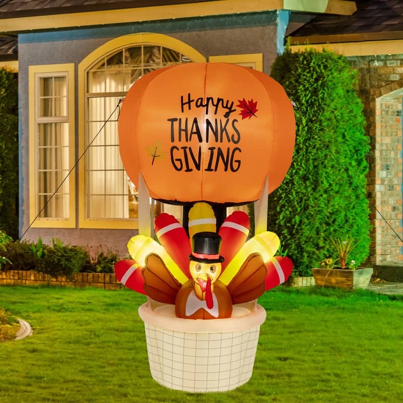 6ft LED Lights Turkey Hot Air Balloon Garden Turkey Decoration - N/A