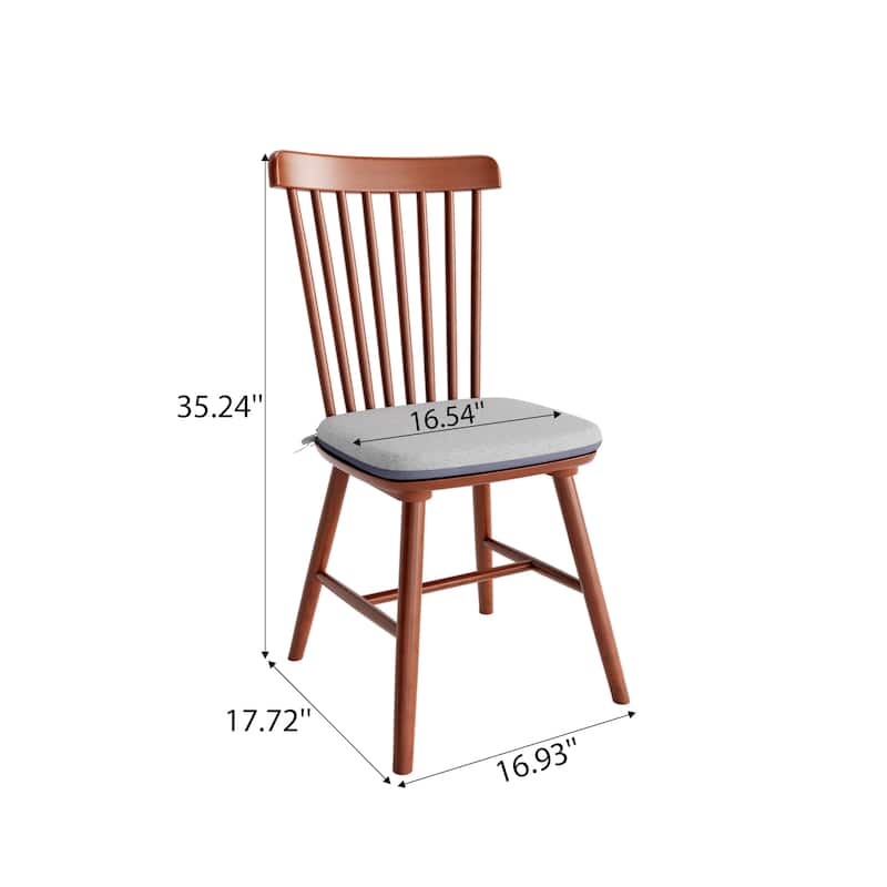 Modern Farmhouse Windsor Solid Wood Dining Chair With Cushion (Set Of 2)