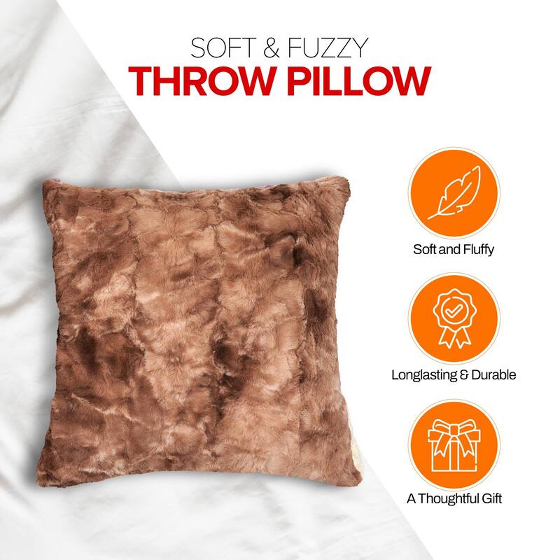 Cheer Collection Set of 2 18"x18" Ultra Soft and Cozy Throw Pillows