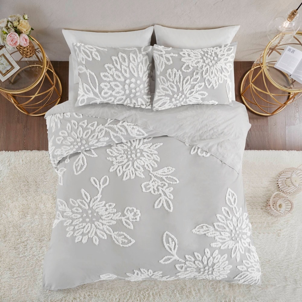 Madison Park Pansy Tufted Cotton Chenille Floral Comforter Set