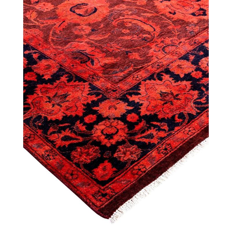 Contemporary Overdyed Wool Hand Knotted Area Rug - 4' 7" x 7' 4"