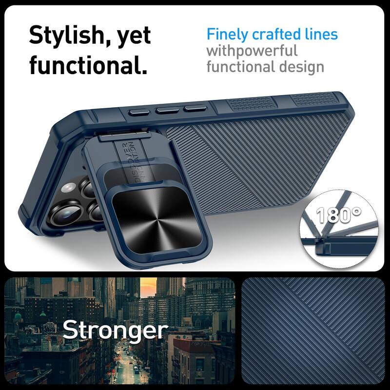 iPhone 16 Pro Max Camera Protection Kickstand - Case Compatible with Mag Safe, Protective Shockproof Military, Phone Case