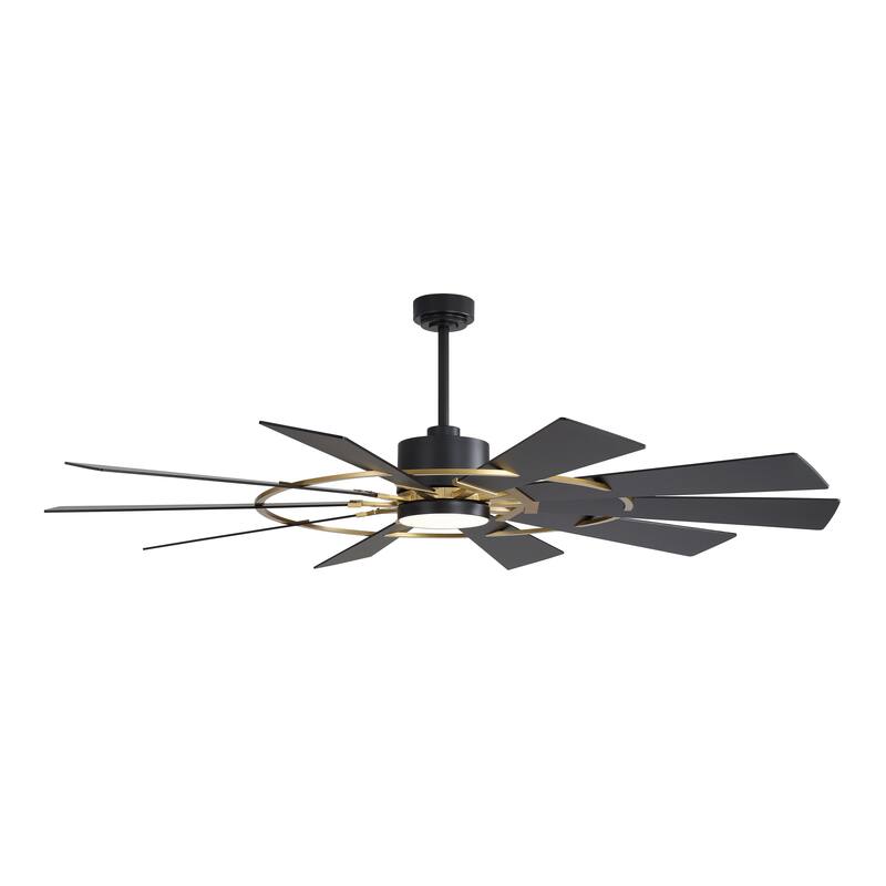 MLiAN Ceiling Fan with Lights Remote Control 6-Speed DC - 72in - Blackblades