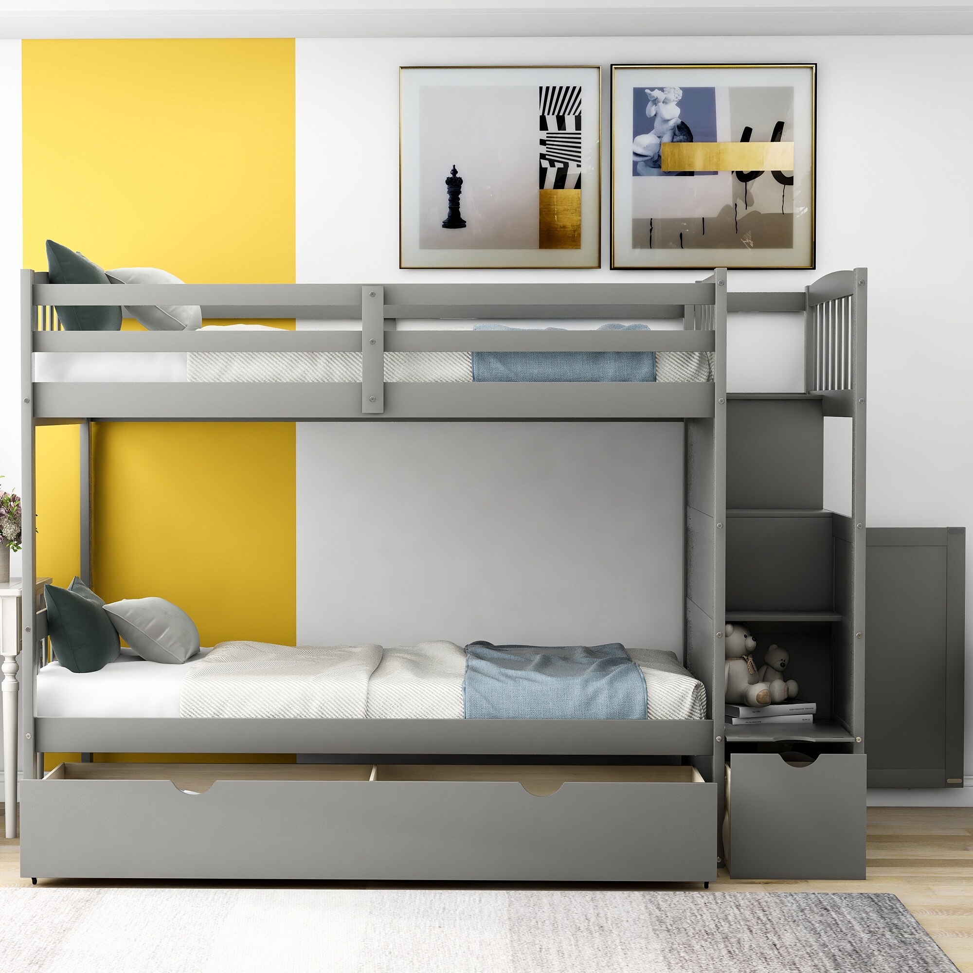 Convertible bunk beds top twin over full