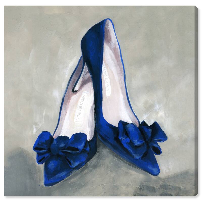 Wynwood Studio Prints Fashion and Glam Blue Mondays Clean Blue and Dark Blue Glam Wall Art Canvas Print