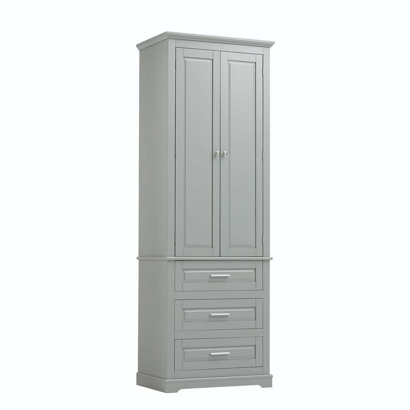 Bathroom Tall Storage Cabinet with Three Drawers