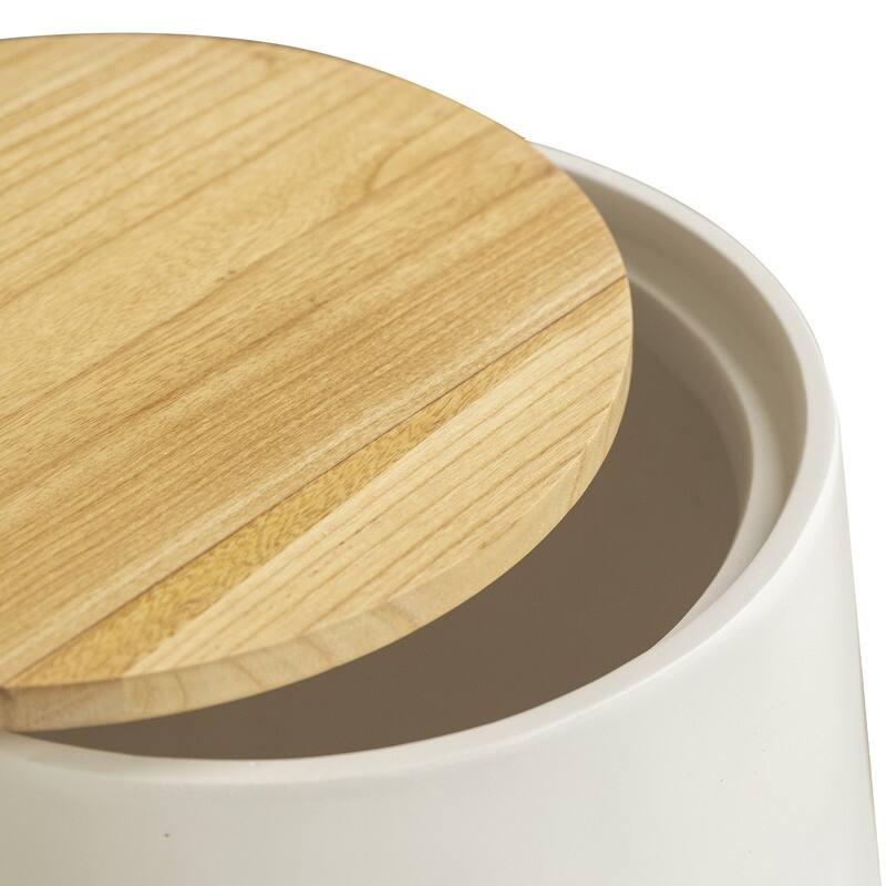 Orunel Modern Fiberstone Side Table with MDF Top and Painted Finish for Living Rooms, Patios, Balconies