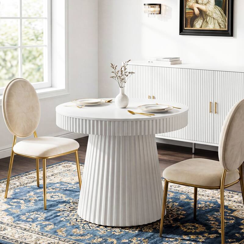 Small Dining Table for 2-4 People, Modern Round Kitchen Table
