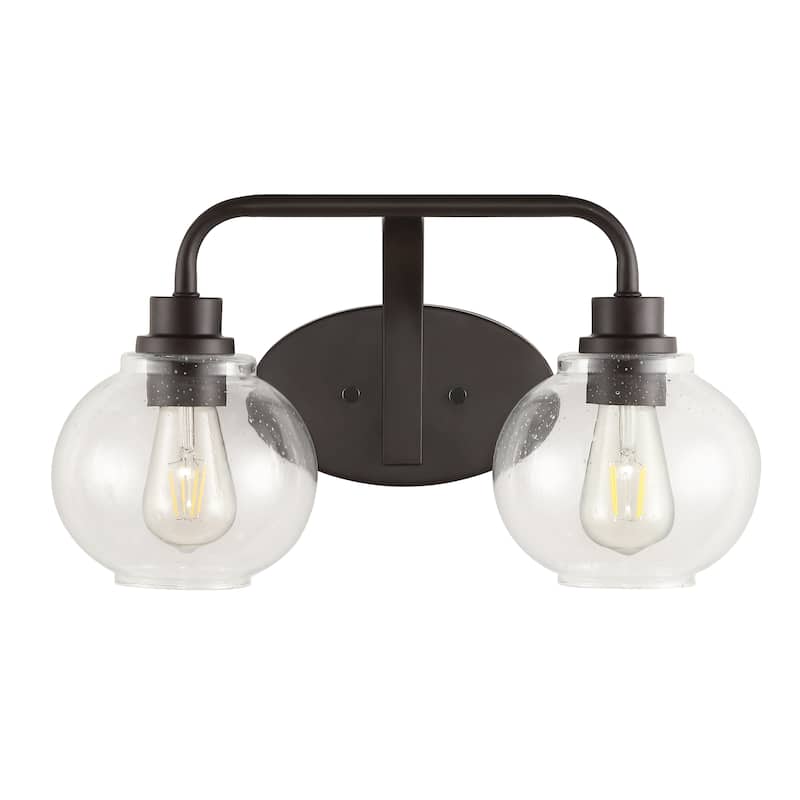 Staunton Iron/Seeded Glass Cottage Rustic LED Vanity Light, by JONATHAN Y