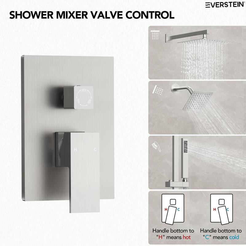 Dual Shower Head System with 10" High Pressure Handheld Spray And Slide Bar