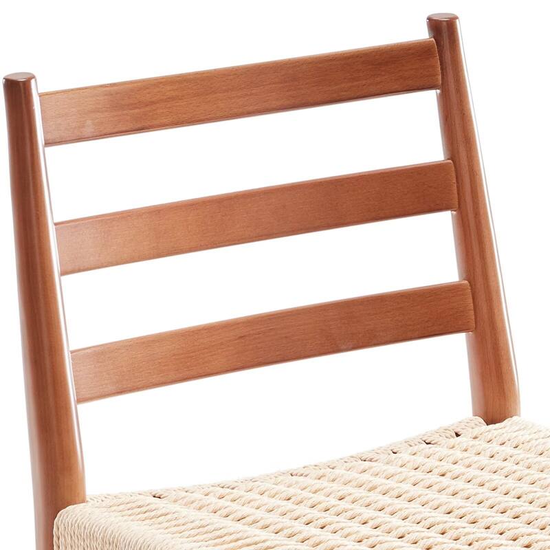 Modern Dining Chairs Woven Rope Seat with Sturdy Metal Frame (Set of 2)