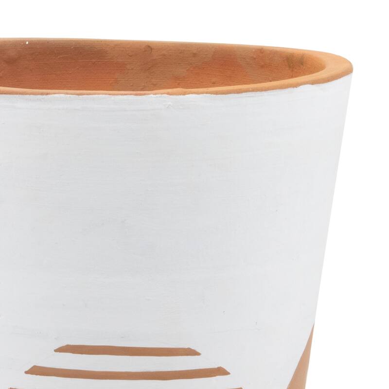 Foreside Home & Garden Large Natural Terracotta Painted Planter