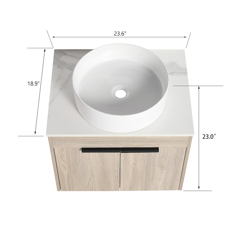 Topcraft Wall Mounted Bathroom Vanity with Sink
