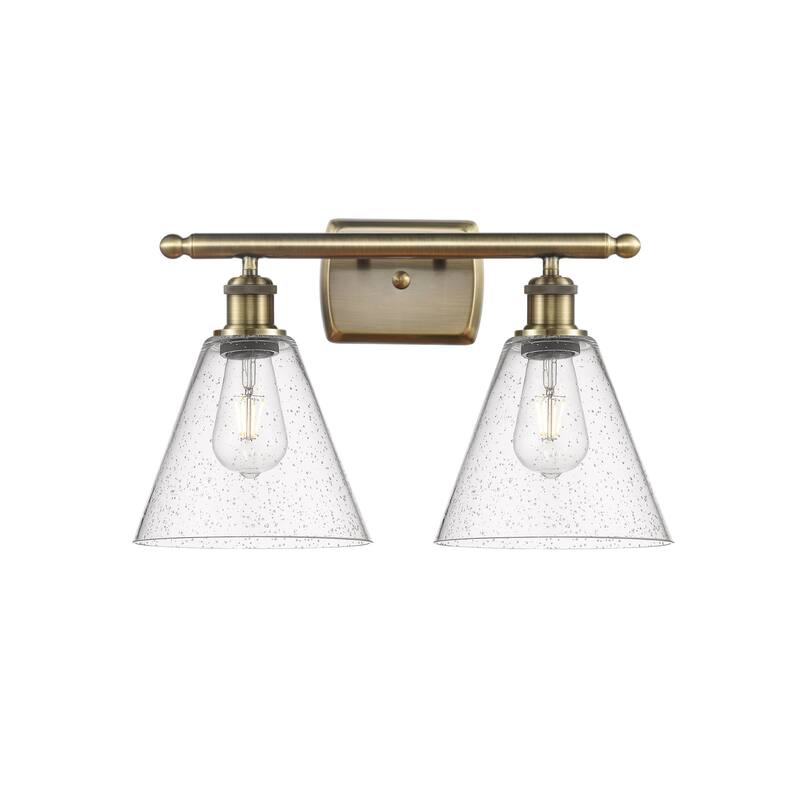 Innovations Lighting 516-2W-12-18 Berkshire Vanity Berkshire 2 Light - Antique Brass / Seedy