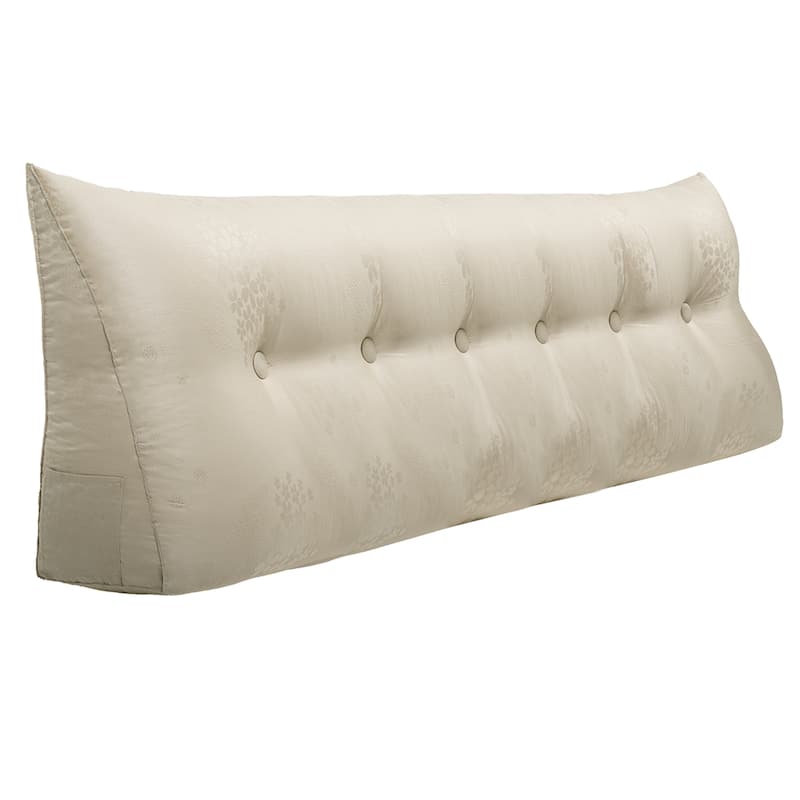 WOWMAX Bed Rest Wedge Reading Pillow Headboard Back Support Cushion - California King - Beige