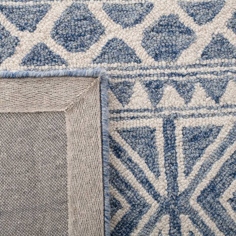 Lauren Ralph Lauren Handmade Theresa Blue Geometric Wool Area Rug