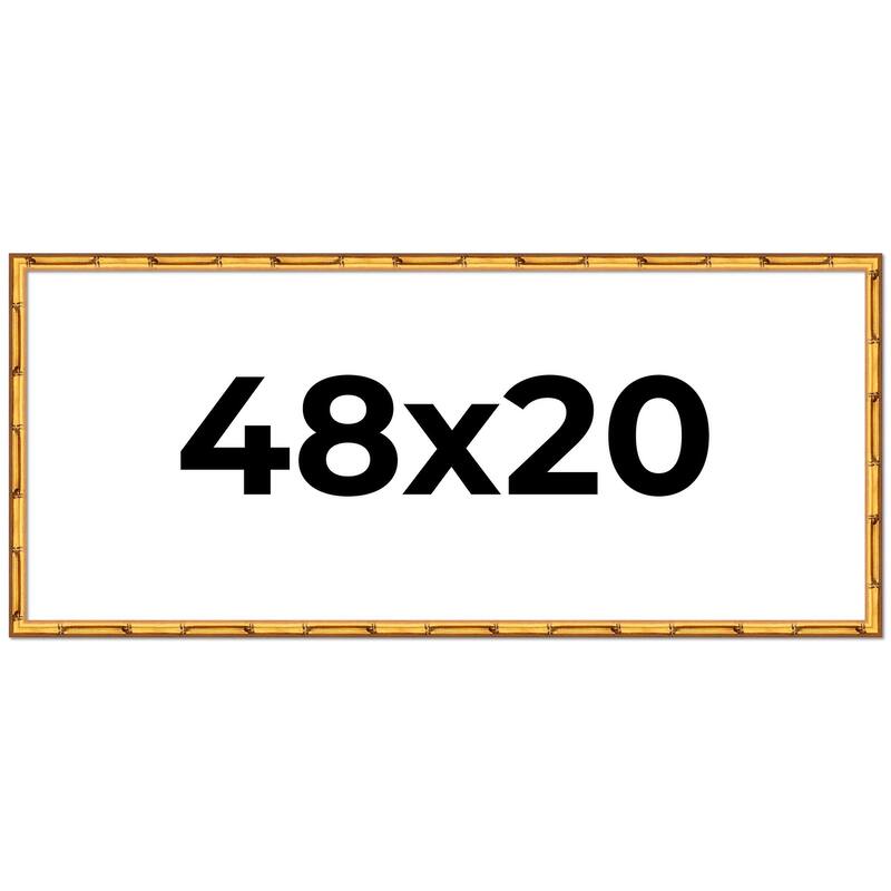 48x20 Frame Gold Bamboo Picture Frame Modern Photo Frame Includes UV Acrylic Shatter Guard Front Acid Free Foam Backing Board