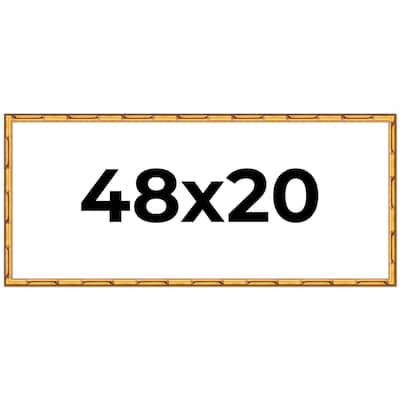 48x20 Frame Gold Bamboo Picture Frame Modern Photo Frame Includes UV Acrylic Shatter Guard Front Acid Free Foam Backing Board