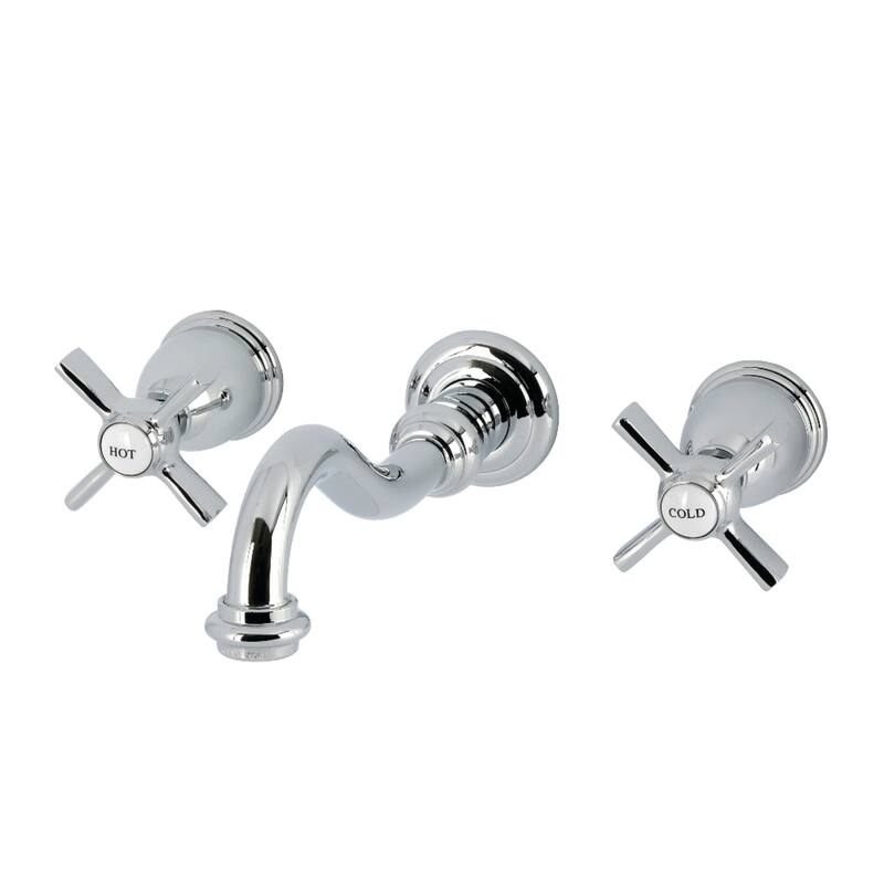 Kingston Brass Millennium Double-Handle Wall Mount Bathroom Faucet - Polished Chrome