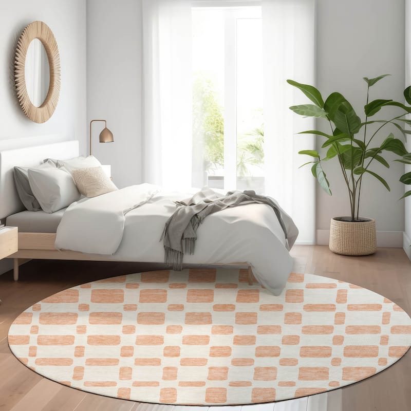 Premium Washable Super Soft Modern Hope Mayfield Rug - Peach - 8' x 8'