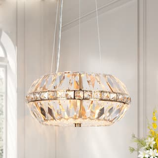 Modern Crystal 3-Light Mini Drum Chandelier Bedroom Breakfast Nook Pendant Lights - Gold