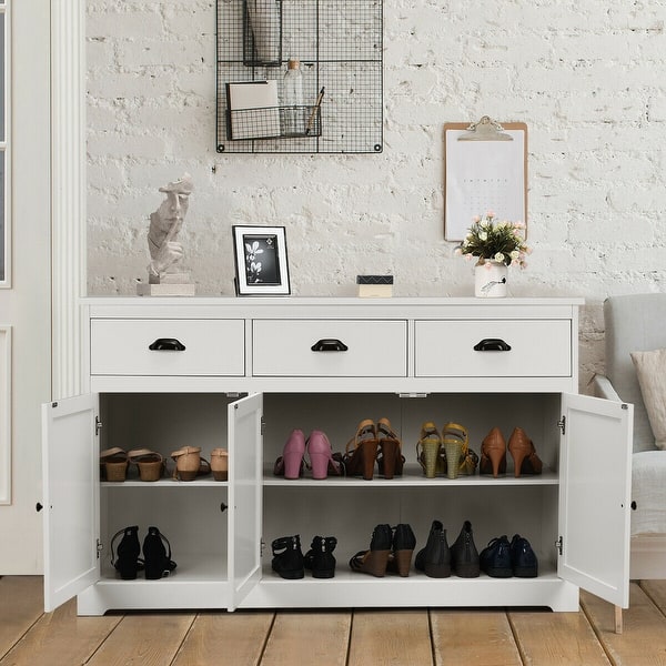 Shop Gymax 3 Drawers Sideboard Buffet Cabinet Console Table