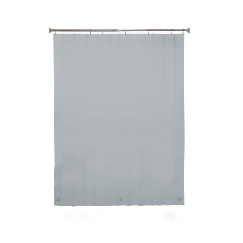 Kenney Lightweight PEVA Shower Curtain Liner and Beaded Roller Ring Set, 70" W x 72" H