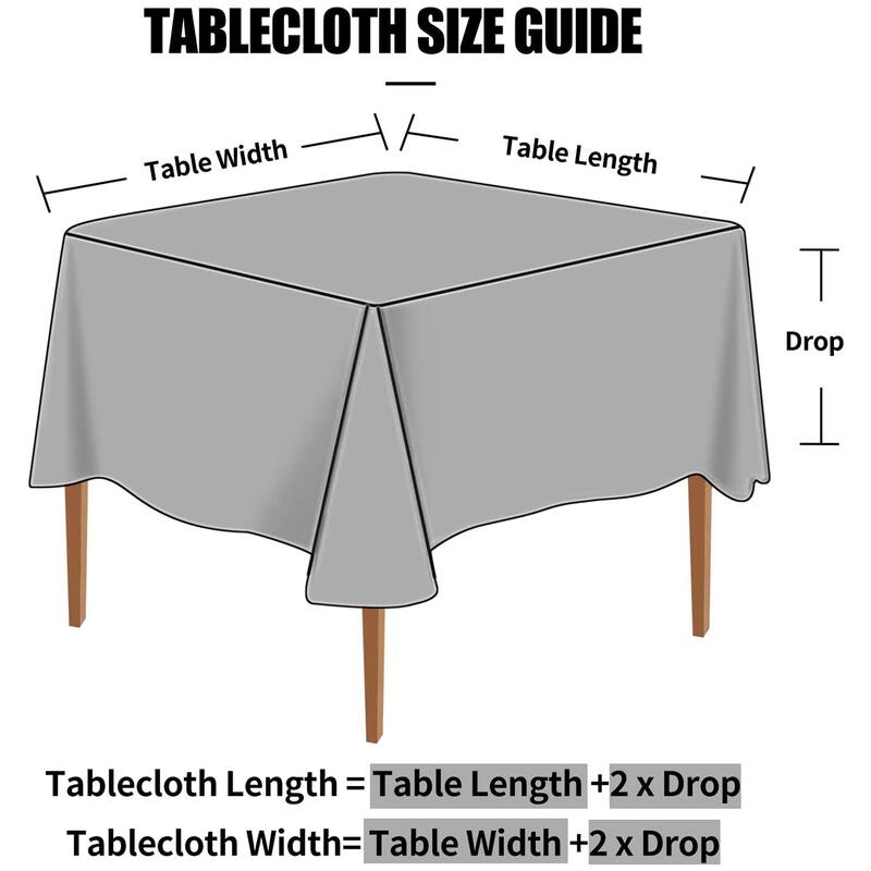 Square Table Cloth,Waterproof Heavy Duty Vinyl Tablecloths,54"L x 54"W