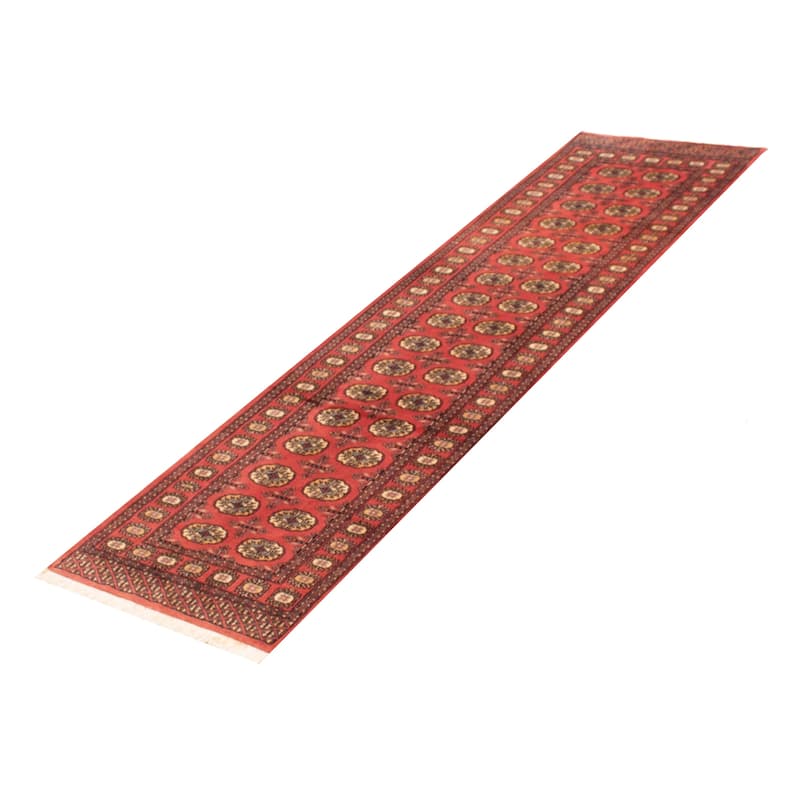 ECARPETGALLERY Hand-knotted Peshawar Bokhara Coral Wool Rug - 2'7 x 9'9