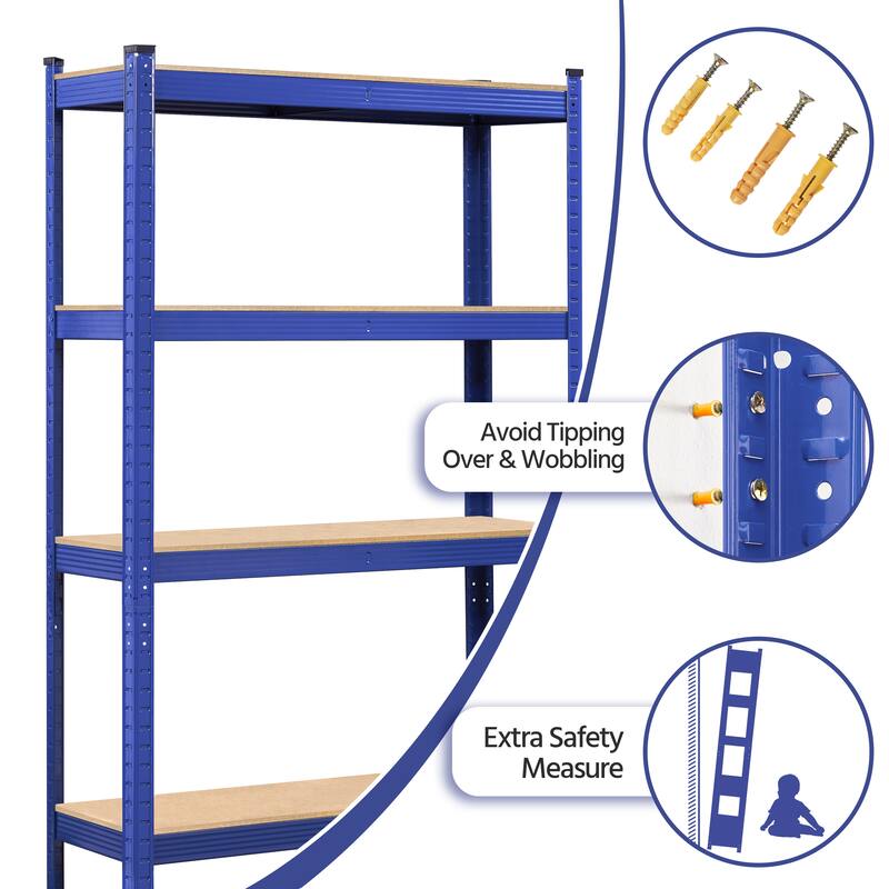 Yaheetech Adjustable 5-Tier Shelf Metal Storage Rack for Home/Office/Garage - 35.5″ L × 12″ W × 71″ H