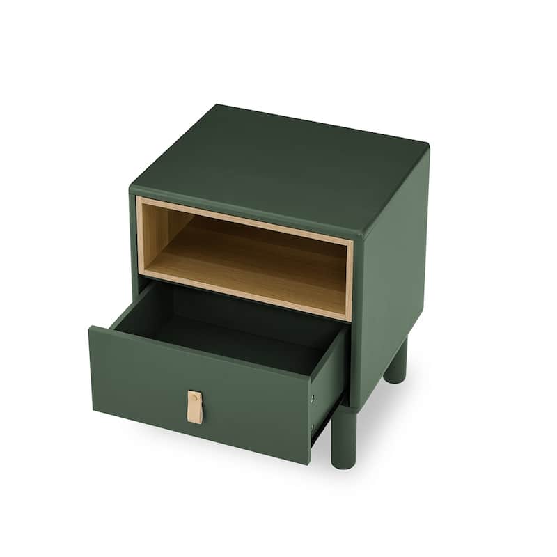 Single Drawer Bedside Table, Modern Wooden Style Bedside Table