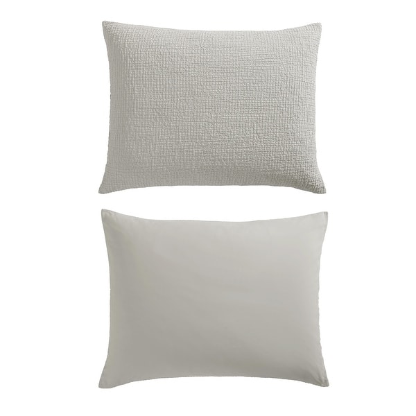 Vera Wang Puckered Texture Cotton Comforter Set - Grey - King