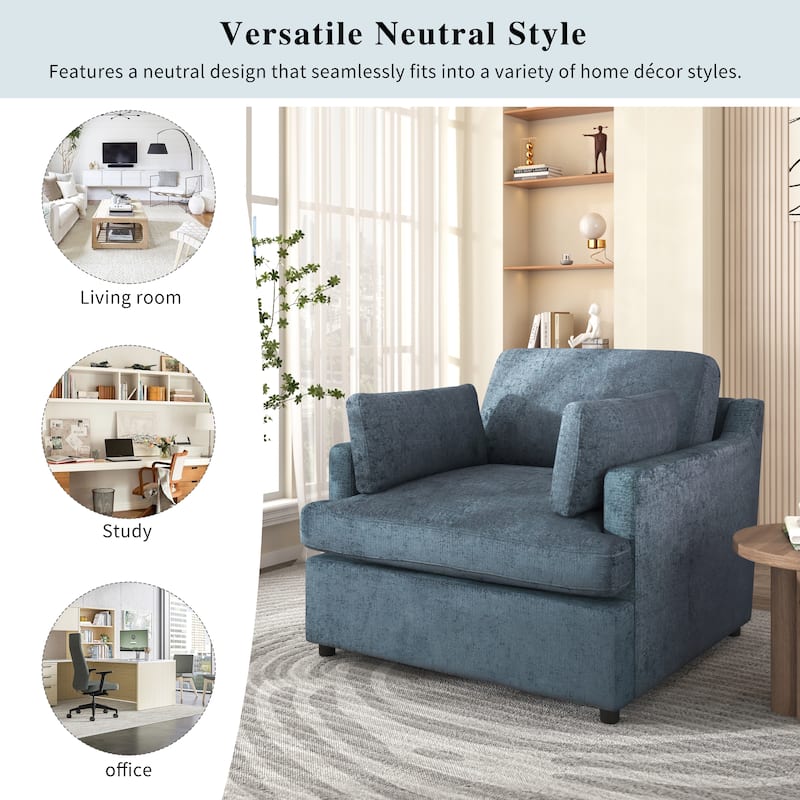 Oversized Lounge Sofa Accent Armchair with T-Shaped Cushion