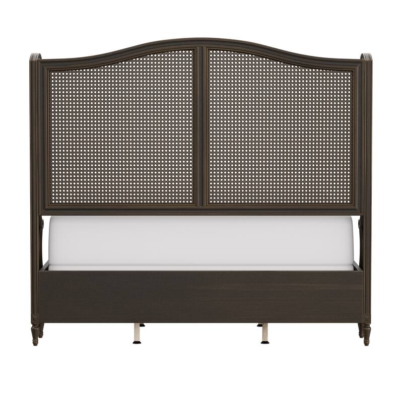 Hillsdale Furniture Sausalito Wingback Wood Cane Panel Bed