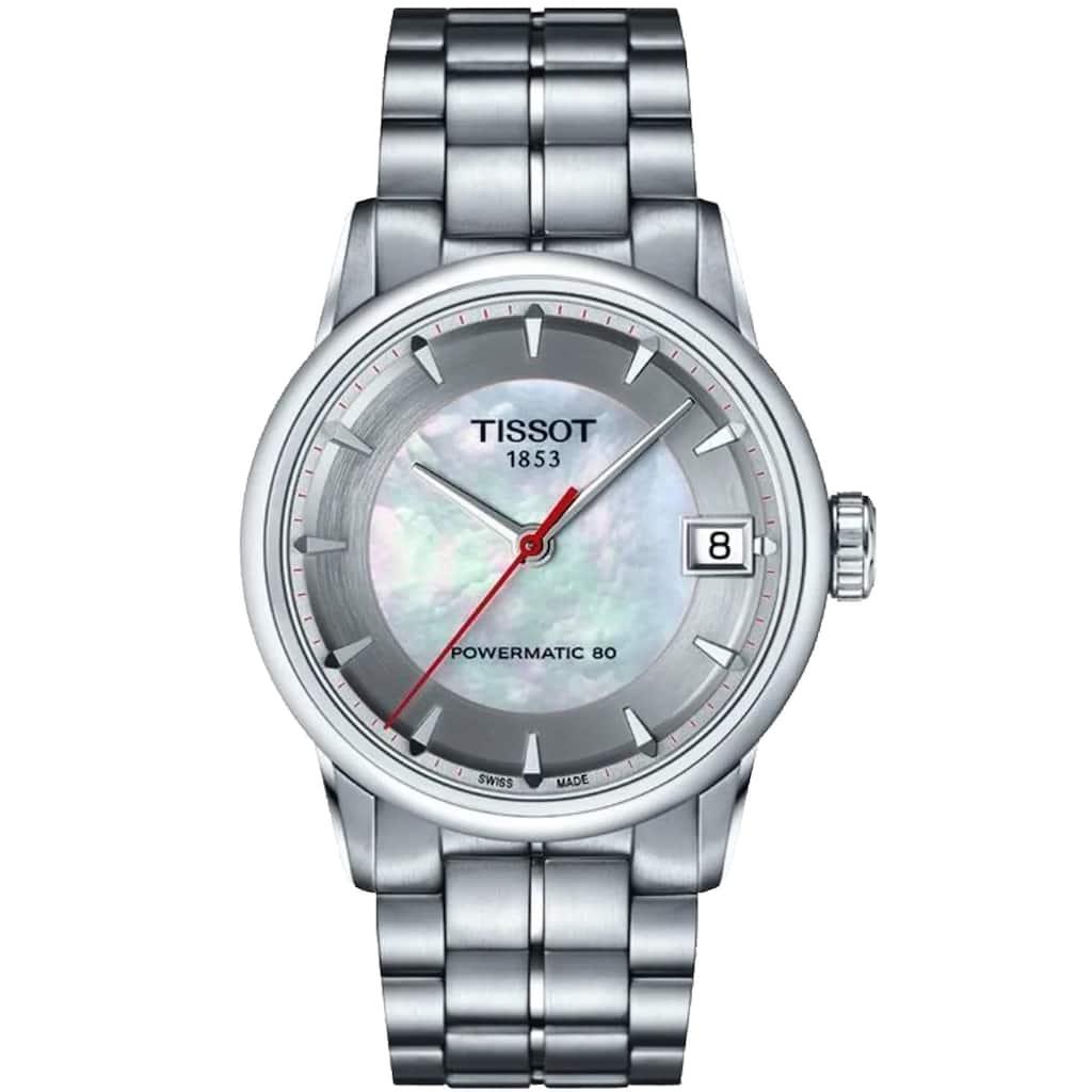 Tissot Women's T-Classic Luxury Powermatic 80 Mother of Pearl Dial Watch - T0862071111101 - Mother of Pearl - 6 (36)