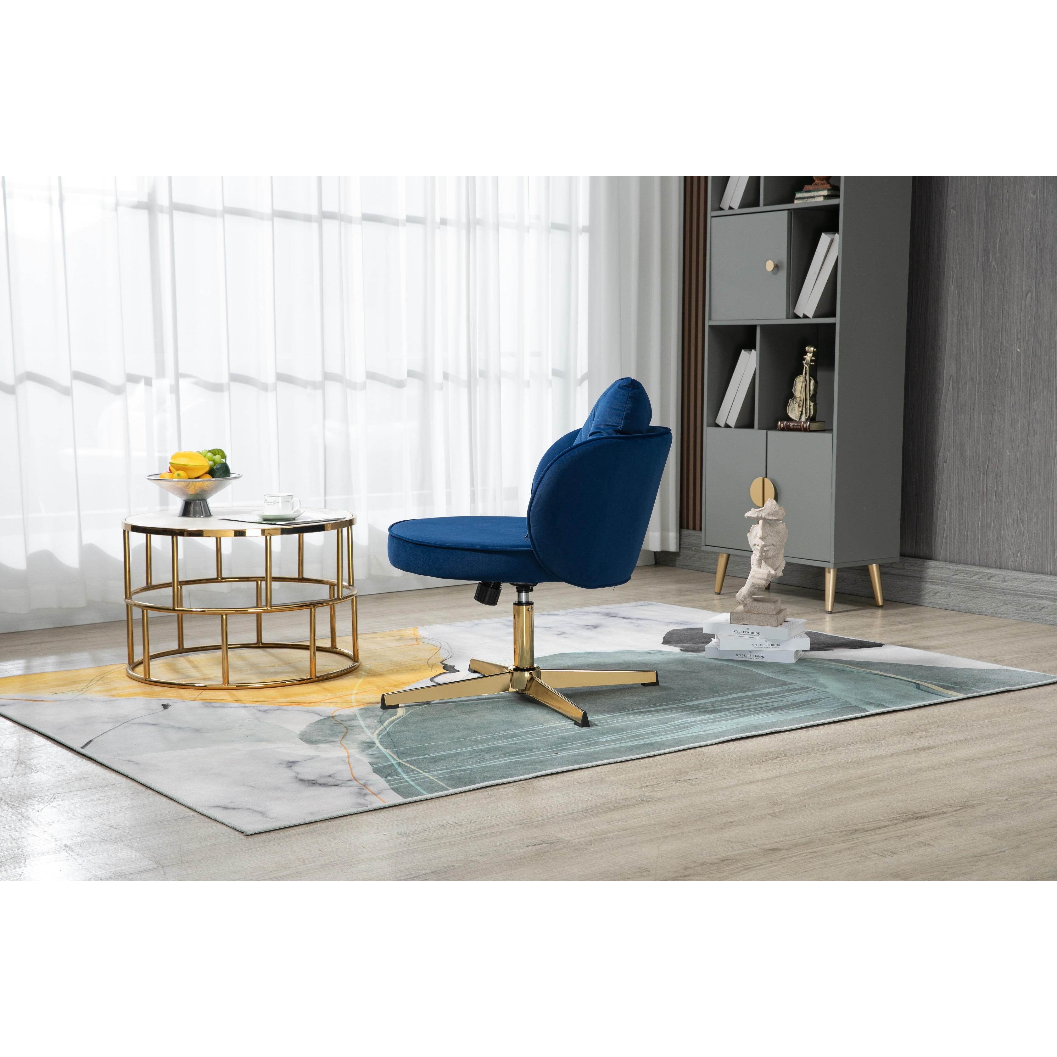 Navy swivel desk best sale chair
