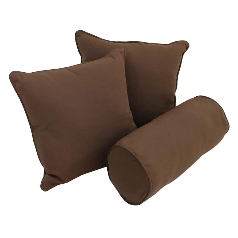 Delaney 3-Piece Twill Throw Pillow Set - Chocolate