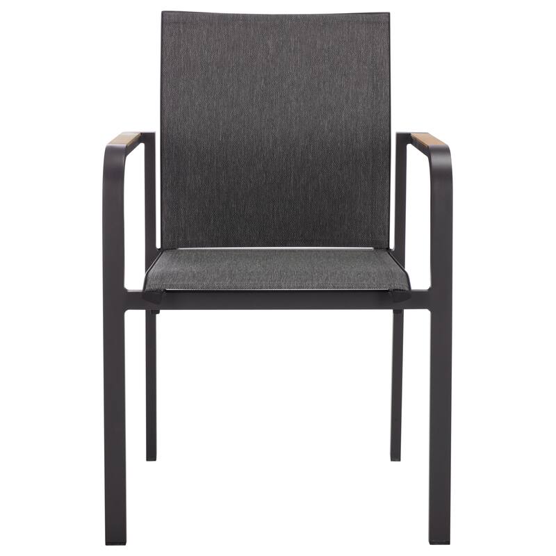 SAFAVIEH Outdoor Living Dexter Armchair with Teak (Set of 2)