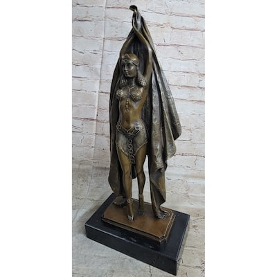 Signed Chiparus Dancer Art Deco Bronze Sculpture Statue Russian Ballet