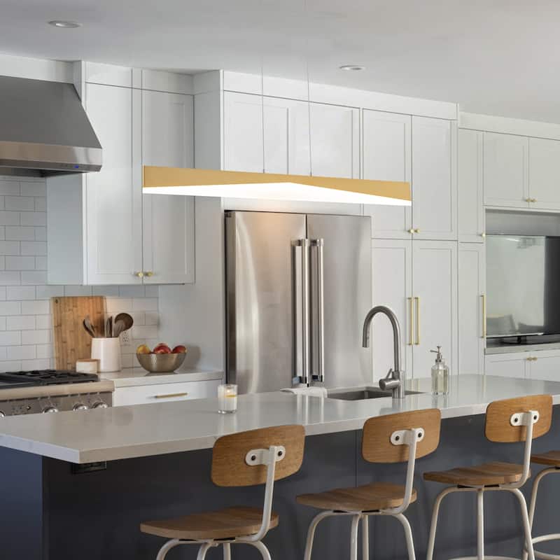 Contemporary 1-Light Integrated LED Hanging Kitchen Island Light