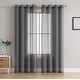 preview thumbnail 31 of 117, HLC.me 2 Piece Semi Sheer Voile Window Curtain Drapes Grommet Top Panels Bedroom, Living Room - Set of 2 panels 54 W x 63 L - Charcoal Grey