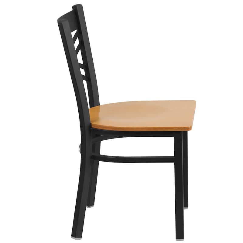 Steel X-back Restaurant Chair (Set of 2) - 16.5"W x 17"D x 32.25"H