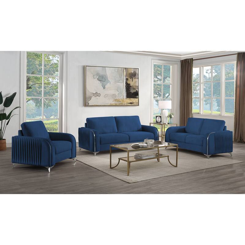 Connor Blue Sofa with Metal Leg