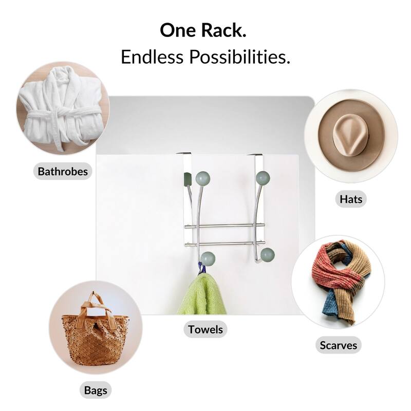 Over The Door Hook Rack with 4 Ball Ends
