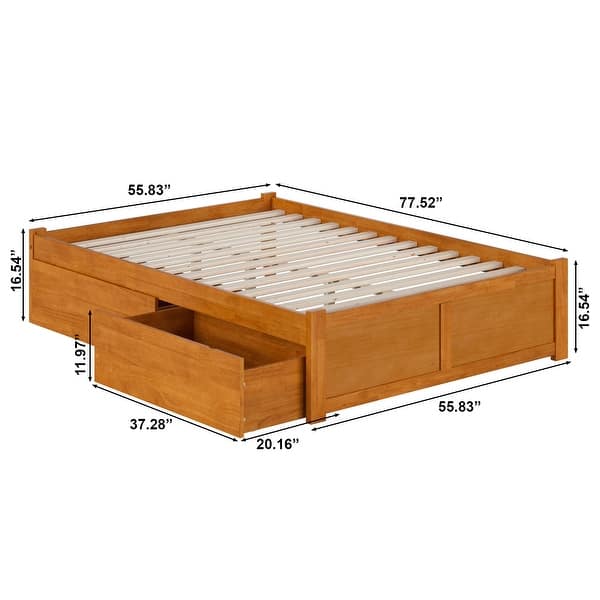 dimension image slide 2 of 8, Concord Platform Bed with Footboard and Storage Drawers