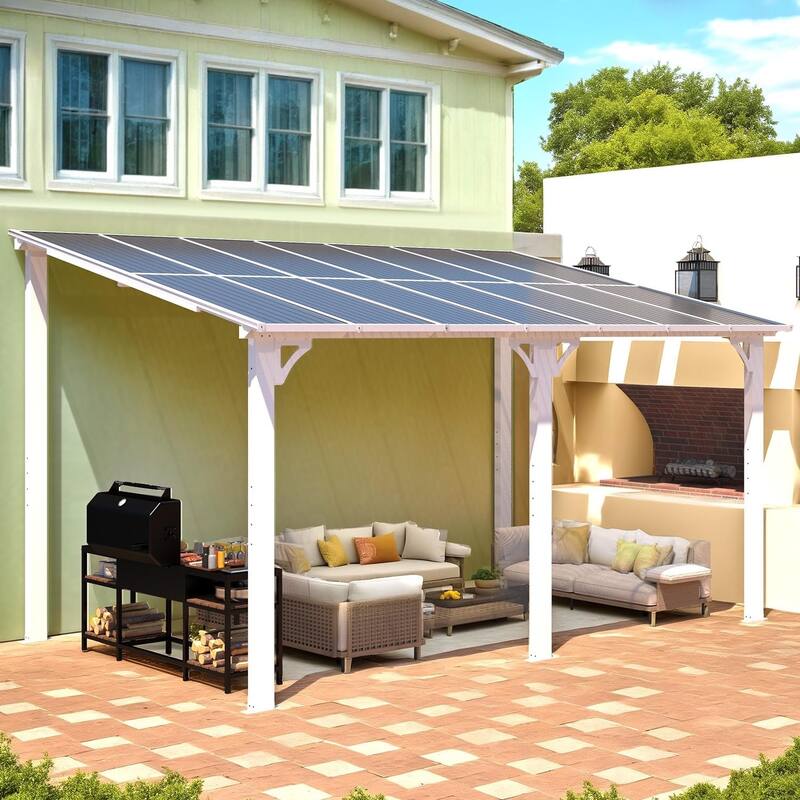 AECOJOY Wall Mounted Gazebos Pergola Gazebo Awnings for Backyard
