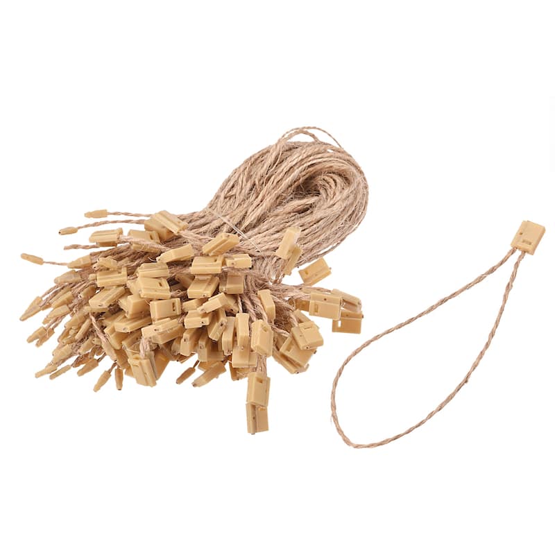 7 Inch Twine String, Price Hang Tag Fasteners with Snap Lock Ties